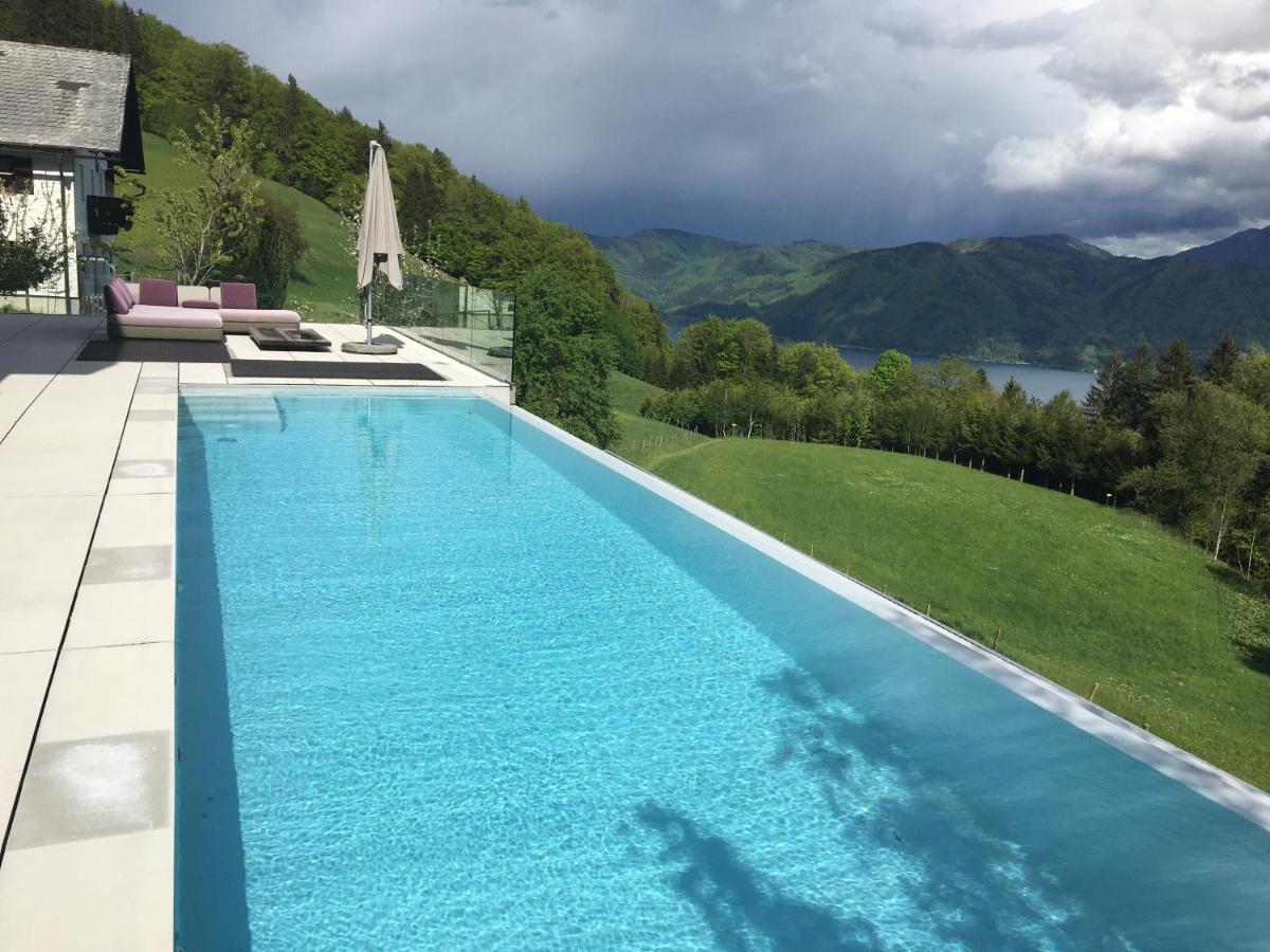 Attersee Luxury Design Villa With Dream Views, Large Pool And Sauna นุสดอร์ฟ อัม แอทเทอร์ซี ภายนอก รูปภาพ