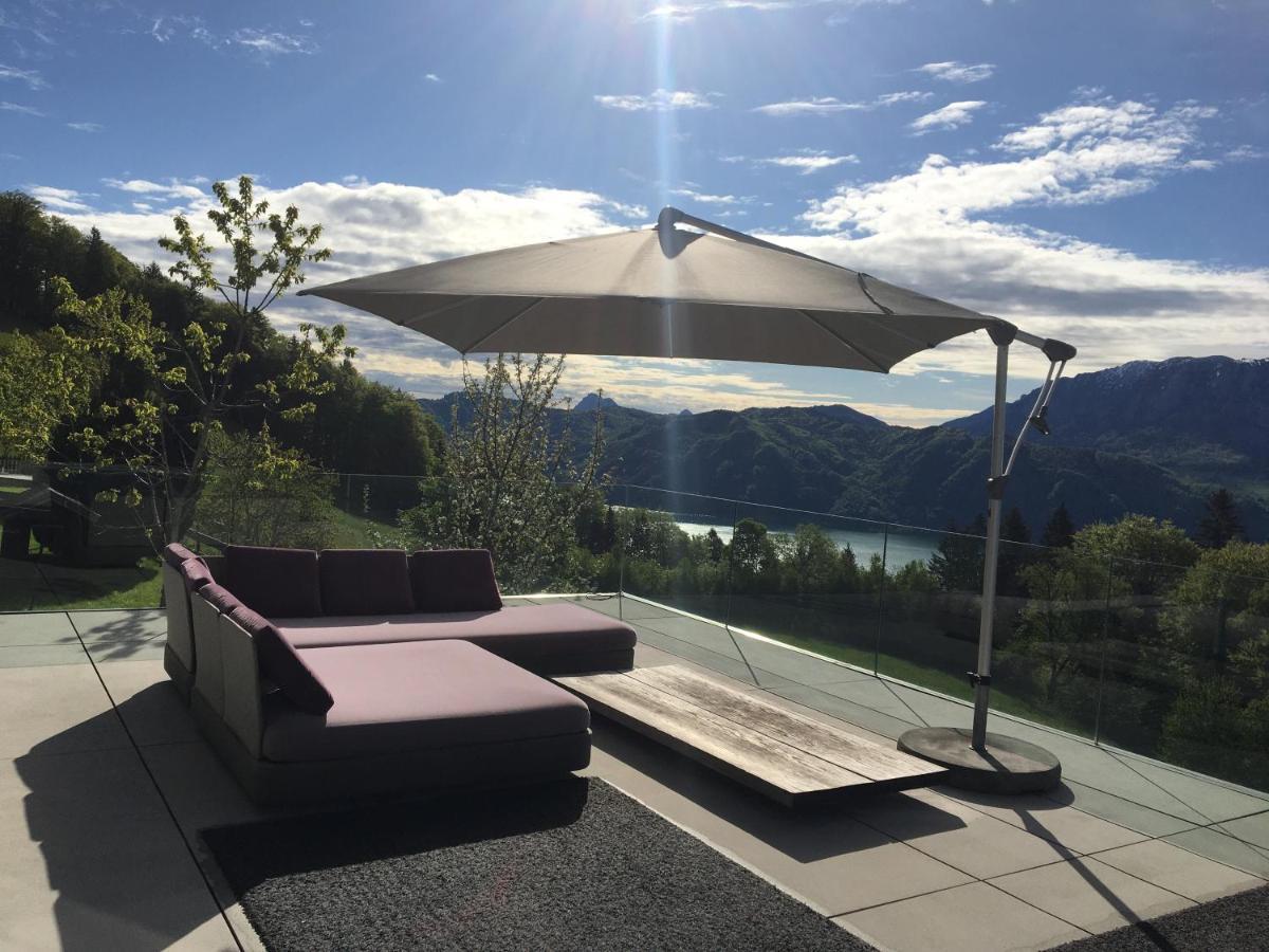Attersee Luxury Design Villa With Dream Views, Large Pool And Sauna นุสดอร์ฟ อัม แอทเทอร์ซี ภายนอก รูปภาพ